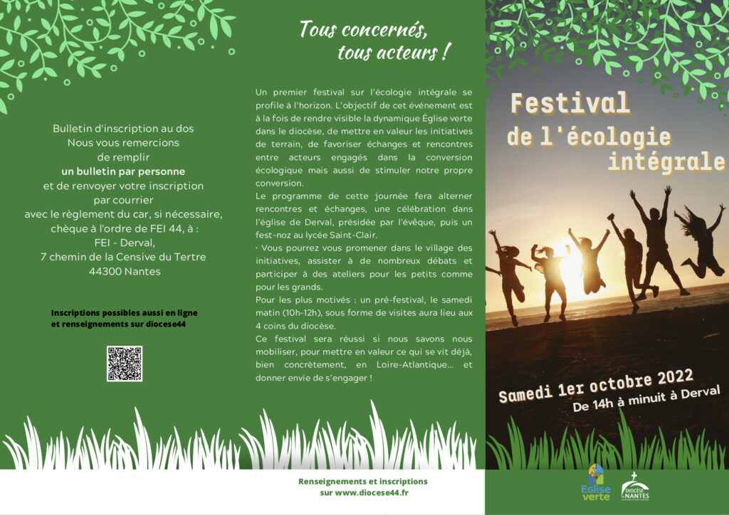 Depliant d'invitation pour le festival diocésain de l'écologie intégrale