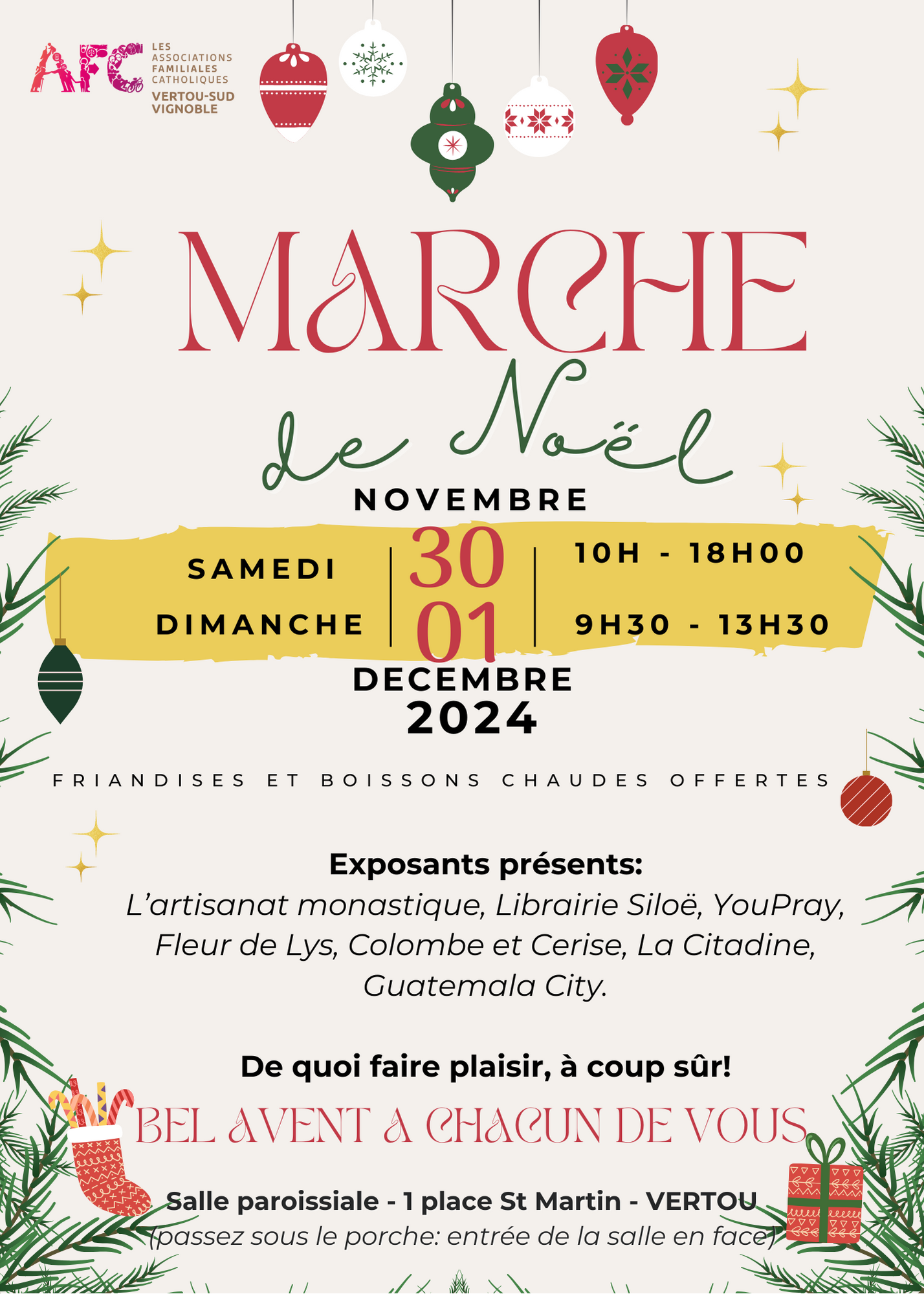 flyer marché de noel 2024 recto